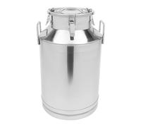 Kitchen Stainless Steel 15.85Gal/60L Milk Can Heavy Duty Milk Bucket Wine for Kitchen Independent Embedded Milk Can Tote Jug with Sealed Lid (Silver 60L)