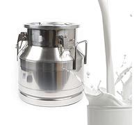 Kitchen Stainless Steel 5.28Gal/20L Milk Can Heavy Duty Milk Bucket Wine for Kitchen Independent Embedded Milk Can Tote Jug with Sealed Lid (Silver 20L)
