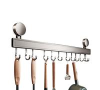 Kitchen Suction Cup Hooks - Sturdy Non Drilling Utensil Holder Rack, Wall Mounted Organizer, Heavy-Duty Mullti Hook Kitchen Rack | Suction Cup Storage for Whisk Spoon Spatula Pots Pans, Easy Install N