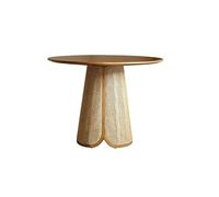 Kitchen Table Wooden Round Table Home Simple Rattan Dining Homestay Tea(80x75cm)