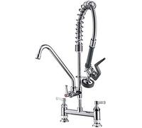 Kitchen Taps Sink Mixer Tap Pull out Spring Pre Rinse Sprayer Kitchen Sink Tap Mixer Spring Spout Pull out Bar with 9 6/8" Add-On Faucet-248mm