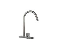Kitchen Taps Stainless Steel Waterfall Faucet Single Bowl Sink Vegetable Basin Rain Pull Faucet Single Hole Large Bend