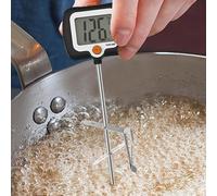 Kitchen Thermometer - Cooking Oil Temperature Gauge | Cooking Thermometer, Long Probe Kitchen Meter With Pot Clip Rotatable Display Food Thermomter For Deep Frying Sugar Brewing Candle Making BBQ Rest