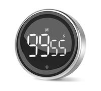 Kitchen Timer with Stopwatch Function And Countdown Aluminum Alloy 2 Display Screen 3volume Levels