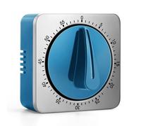 Kitchen Timers - Temporizador De Cocina con Alarma Fuerte, No Requiere Pilas, 100% Mecánico, Parte Trasera Magnética, Exquisito Cuerpo De Acero Inoxidable - Recordatorio De Cuenta Regresiva (Azul)