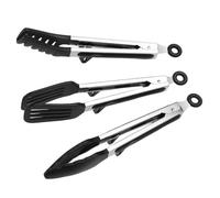 Kitchen Tongs - 3 Pieces Heat Resistant Silicone Tips | Meat Tongs With Silicone Tips | Food Tweezers Heat Resistant For Grill BBQ Party Buffet Catering Outdoor Patio Backyard Camping Home