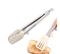 Kitchen Tongs, Heat Resistant Non Stick Stainless Steel Tongs, Kitchen Food Serving Tong's For BBQ Grilling Baking Cooking Camping Party Appetizer Snack Bacon Cheese Pastry Meal Serving Use