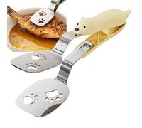 Kitchen Tongs | Stainless Steel Bear Food Tong | Multi-Purpose Buffet Turner | for Kitchen Pasta Toast Canning Frying Dessert Outdoor BBQ Home Restaurant