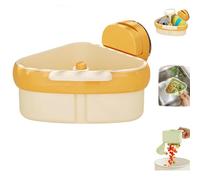 Kitchen Triangular Suction Cup Draining Basket, Effortless Cleanup -2025 New Upgraded Suction Cup Press Sink Drainer Basket, Kitchen Food Waste Catcher for Sink Food Strainer or Storage Rack (A)