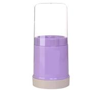 Kitchen Utensil Holder | Transparent Lid & Drainable Base for Chopsticks/Spoons/Utensils | Detachable Plastic Organizer for Countertop (Purple)