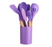 Kitchen Utensil Kit - Flexible Cooking Instruments, Durable Food Grade Items, Ergonomic Handle Structure, Organized Container Holder | Modern Household Usage, Compact Living Space, Student Residence