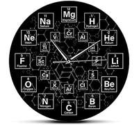 Kitchen Wall Art Periodic Table of Elements Chemical Symbols Wall Clock Science Wall Art Decor Classroom Wall Clock Chemistry Teacher Clock