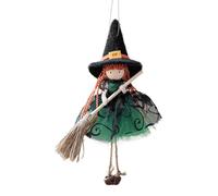 Kitchen Witch Doll - Hangable Halloween Witch Broom Doll, Collectible Figurine Decoration, Spooky Kitchen Ornament, Haunted House Accent, Festive Holiday Decor | Outdoor Indoor for Halloween Celebrate