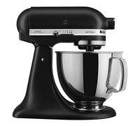 KitchenAid 5 cuartos de galón. Batidora de pie de cabeza inclinable KSM150PSBM Artisan Series, 5 cuartos de galón, negro mate