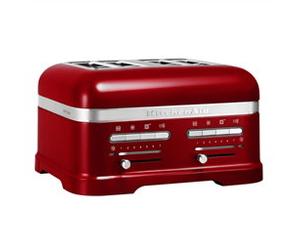Kitchenaid 5KMT4205 Tostador para 4 Rebanadas Rojo Manzana, Tostador con 4 Ranuras Extra Grandes, 7 Posiciones de Tueste y Potencia Óptima