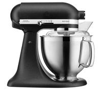 KitchenAid 5KSM185PS Batidora Amasadora Artisan, 4.8 Litros, Color Negro Hierro Fundido, 300W, Planetaria, 10 Velocidades, Con Accesorios