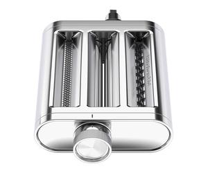 KitchenAid 5KSM3MPA - Juego de rodillo y cortador de pasta de metal, 3 piezas, incluye rodillo de pasta, cortador de espaguetis y cortador de fettuccine, accesorio de acero inoxidable para batidoras