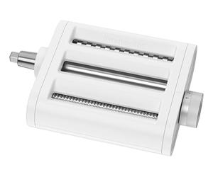 KitchenAid 5KSM3PPA - Juego de 3 rodillos y cortadores de pasta de plástico, incluye rodillo de pasta, cortador de espaguetis y cortador de fettuccine, accesorio de plástico blanco para batidoras de