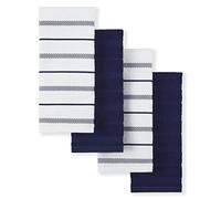 KitchenAid Albany - Juego de 4 Toallas de Cocina, Azul Cobalto y Blanco, 41 x 66 cm