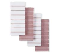 KitchenAid Albany - Juego de 4 Toallas de Cocina, Rosa Seca/Blanco, 41 x 66 cm