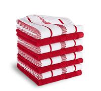 KitchenAid Albany - Juego de 8 paños de Cocina, Color Rojo y Blanco, 12 x 12 Pulgadas