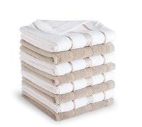 KitchenAid Albany - Juego de 8 paños de Cocina, Mezcla de algodón, batido/Blanco, 12 x 12 Pulgadas