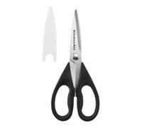 KitchenAid All Purpose Kitchen Shears with Protective Sheath Durable Stainless Steel Scissors, Dishwasher Safe, Soft Grip Comfort Handle, 8.72 Inch, Black