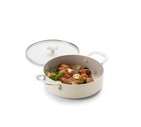KitchenAid Aluminium Keramik Tapa de Vidrio 28 Cm 4,28 L Acero Inoxidable, Revestimiento Antiadherente Cerámico, sin PFAS, Apto para Inducción, Apto para Horno hasta 160 °C, Apto para Lavavajilla