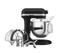 KitchenAid Robot de Cocina - Artisan - Batidora amasadora multifunción con bol elevable de Acero Inoxidable 6,6 L - Batidora de repostería con 5 accesorios - Negro mate