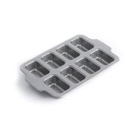 KitchenAid Bakeware Mini Bandeja para Tartas de Acero Aluminizado Antiadherente Sin PFAS 8 Moldes, Apta para Horno, Apta para Lavavajillas, Gris