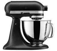 KitchenAid Batidora amasadora - Artisan - Robot de Cocina con Cabezal Inclinable - Amasadora con 3 Accesorios - Batidora de repostería con Bol de Acero Inoxidable - 4,8 L - Negro onix