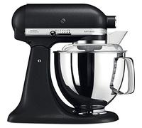 KitchenAid Batidora amasadora - Artisan - Robot de Cocina con Cabezal Inclinable - Amasadora con 5 Accesorios - Batidora de repostería con 2 boles de Acero Inoxidable - 4,8 L y 3 L- Negro