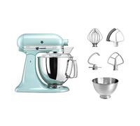 KitchenAid Batidora amasadora - Artisan - Robot de Cocina con Cabezal Inclinable - Amasadora con 5 Accesorios - Batidora de repostería con 2 boles de Acero Inoxidable - 4,8 L y 3 L - Azul hielo