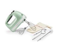 KitchenAid Batidora de Mano 9 Velocidades, Motor DC 85W con Arranque Suave, 6 Accesorios - Batidores, Varilla, Ganchos y Varilla Mezcladora, Cable Giratorio, Funda, Pistacho