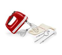 KitchenAid Batidora de Mano 9 Velocidades, Motor DC 85W con Arranque Suave, 6 Accesorios - Batidores, Varilla, Ganchos y Varilla Mezcladora, Cable Giratorio, Funda, Rojo Empire