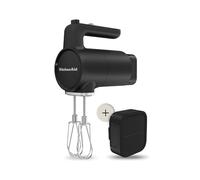 KitchenAid Batidora de varillas inalámbrica - Go Cordless - 7 velocidades y soft start - Varillas Turbo de acero inoxidable - Batidora de reposteriá potente - Negro - Con batería