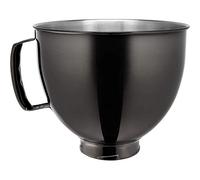 KitchenAid Bol de Acero Inoxidable 4.7L, Acabado Negro Radiante, Apto para Lavavajillas, Compatible con Batidoras de Cabezal Inclinable 4.3L y 4.7L