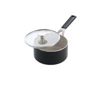 KitchenAid Cazo con tapa 16 cm/1,58 L, cerámica antiadherente, Negro | Aluminio, base para inducción, mango con silicona, horno hasta 160 °C, lavavajillas