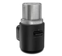 KitchenAid Go Molinillo de Café Inalámbrico con Batería, 113g, Cuchilla de Acero Inoxidable, Control de Un Solo Toque, Hasta 12 Tazas, Negro Mate