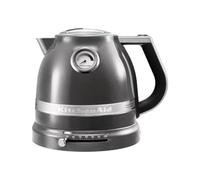 KitchenAid Hervidor de Agua Eléctrico con Control de Temperatura | Calentador Eléctrico de 1,5L | Artisan | Jarra con Filtro Antical Extraíble | 2400W | Plata