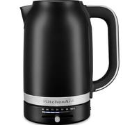 KitchenAid Hervidor de Agua Eléctrico con Control de Temperatura | Calentador Eléctrico de 1,7L | Jarra con Filtro Antical Extraíble | 2400W | Acero Inoxydable (Negro Mate)