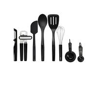 KitchenAid Juego de Utensilios de Cocina Resistentes al Calor Aptos para Lavavajillas 15 Unidades - Negro