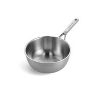KitchenAid Multi-Ply Stainless Steel - Sartén antiadherente de cerámica sin PFAS, acero inoxidable, 24 cm/3,1 L, inducción, multiclad, color plateado