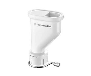 KitchenAid Prensa para Pasta Gourmet, 6 Discos Intercambiables, Metal Cromado, Cortador Integrado, Funda Incluida, Accesorio para Robot de Pie