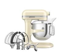KitchenAid Robot de Cocina - Artisan - Batidora amasadora multifunción con bol elevable de Acero Inoxidable 6,6 L - Batidora de repostería con 5 accesorios - Almendra