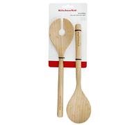 KitchenAid Servidores de Ensalada de Bambú, Tenedor y Cuchara, 30cm