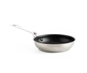 KitchenAid Stainless Steel Sartén cerámica antiadherente de 20 cm de acero inoxidable sin PFAS, apta para inducción, horno y lavavajillas, plata