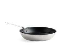 KitchenAid Stainless Steel Sartén cerámica antiadherente de 28 cm de acero inoxidable sin PFAS, apta para inducción, horno y lavavajillas, plata