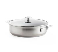 KitchenAid Stainless Steel Sartén Honda de Acero Inoxidable con Cerámica Antiadherente sin PFAS 28cm/4.3 Litros, Inducción, Apta para Horno, Apta para Lavavajillas, Plata
