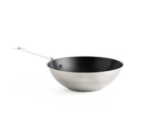 KitchenAid Stainless Steel Wok cerámico antiadherente sin PFAS de 28 cm/3,6 litros de acero inoxidable, apto para inducción, horno y lavavajillas, plateado